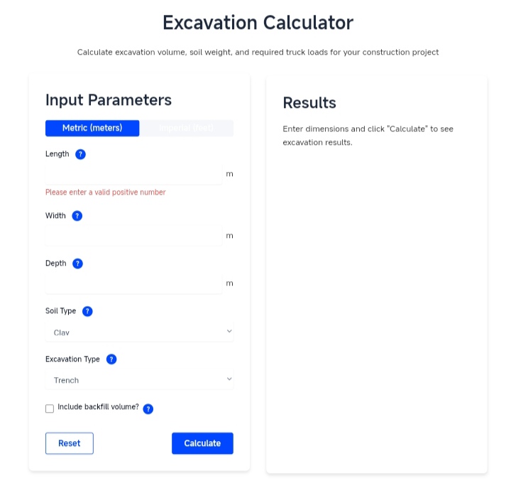 Excavation Calculator