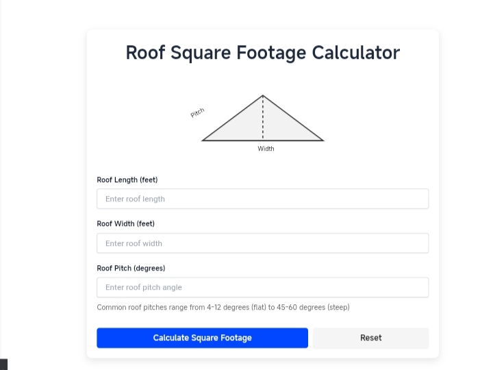 Roof Square Footage Calculator
