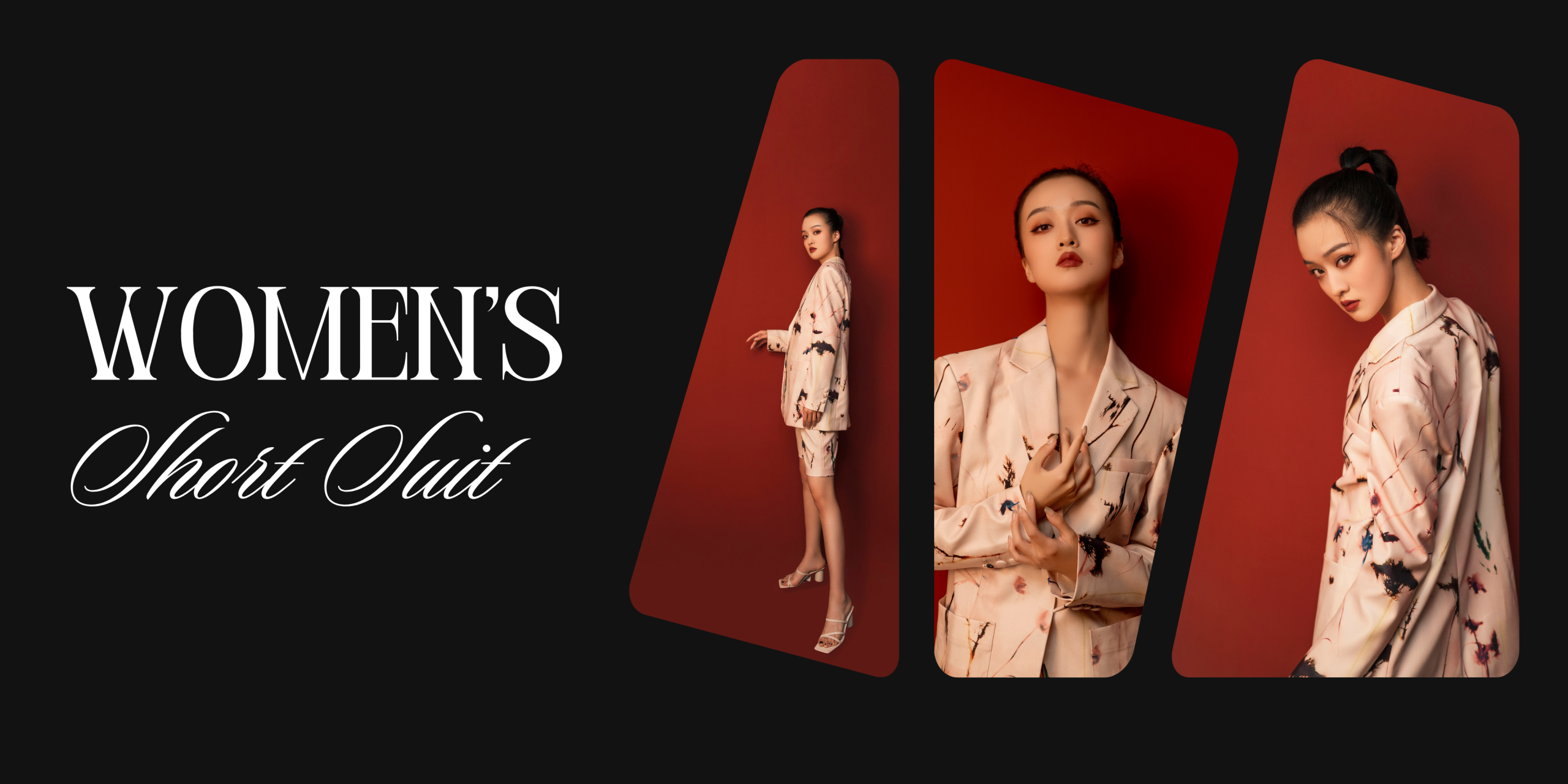 Black Red Minimalist Fashion Product Introduction Landscape Banner